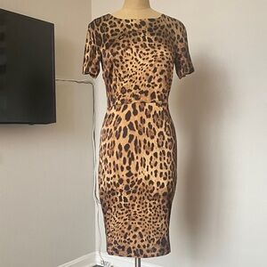 Dolce & Gabbana Leopard Print Midi Dress